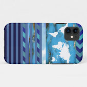 Coques Case-Mate iPhone rayures bleues turquoise (Dos (Horizontal))