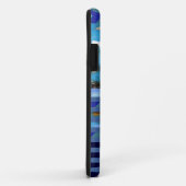Coques Case-Mate iPhone rayures bleues turquoise (Dos/Droite)