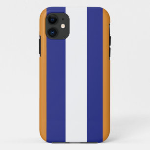 Case-Mate iPhone Case rayures Brown, bleu marine et blanches