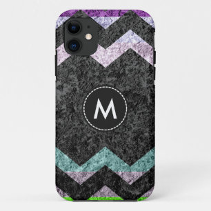 Coque iPhone 11 Rayures Chevron Colorées Vintage #4