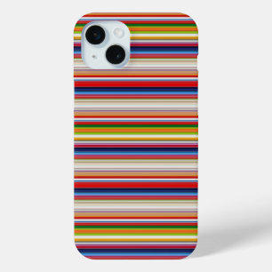 Coque iPhone 15 Mini Rayures colorées chaudes