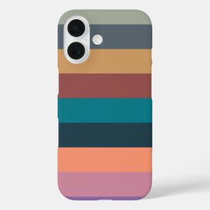 Coques iPhone 16 rayures colorées pastel coloré