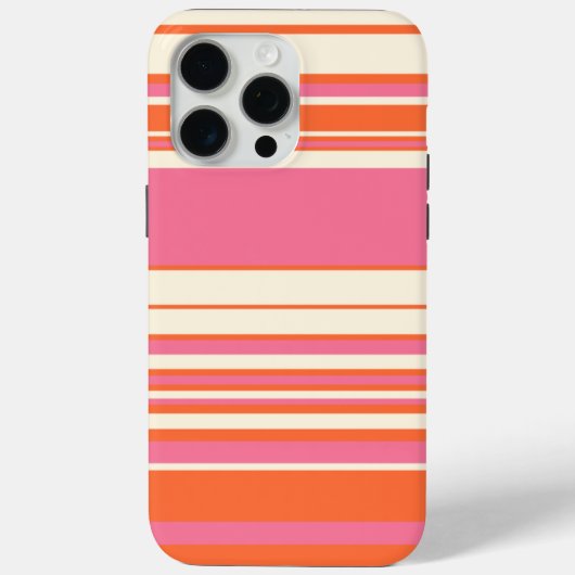 Coques Case-Mate iPhone Rayures complexes - Rose, Orange et Crème (Verso)