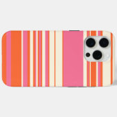 Coques Case-Mate iPhone Rayures complexes - Rose, Orange et Crème (Verso (horizontal))