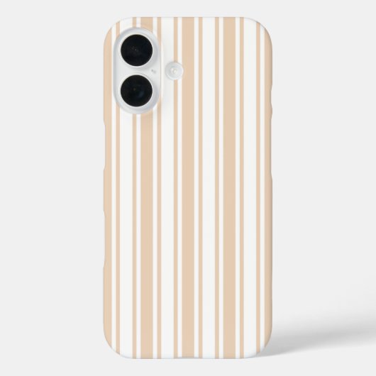 Coques Case-Mate iPhone Rayures de bonbon beige et blanc (Verso)