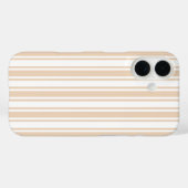 Coques Case-Mate iPhone Rayures de bonbon beige et blanc (Verso (horizontal))