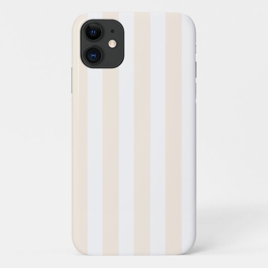 Coques Case-Mate iPhone Rayures de bonbon beige et blanc (Dos)