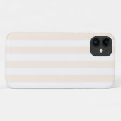 Coques Case-Mate iPhone Rayures de bonbon beige et blanc (Dos (Horizontal))