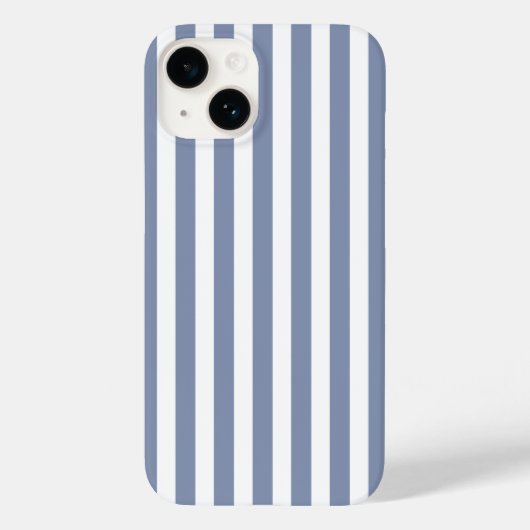 Coques Case-Mate iPhone Rayures de bonbon bleu gris et blanc (Verso)