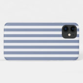 Coques Case-Mate iPhone Rayures de bonbon bleu gris et blanc (Dos (Horizontal))