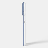 Coques Case-Mate iPhone Rayures de bonbon bleu gris et blanc (Verso / Gauche)