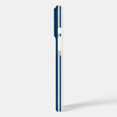 Coques Case-Mate iPhone Rayures de bonbon bleu marine et blanc (Verso / Gauche)