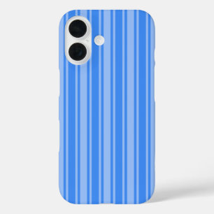 Coques iPhone 16 Rayures de bonbon bleues