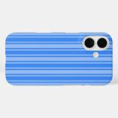 Coques Case-Mate iPhone Rayures de bonbon bleues (Verso (horizontal))