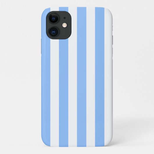 Coques Case-Mate iPhone Rayures de bonbon bleues et blanches (Dos)
