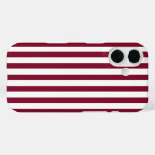 Coques Case-Mate iPhone Rayures de bonbon bordeaux et blanc (Verso (horizontal))