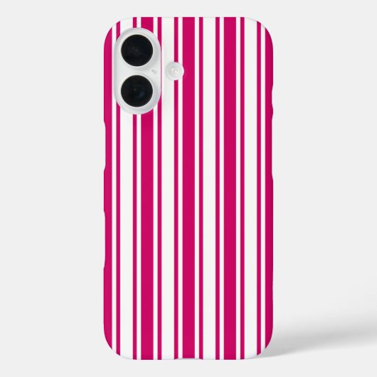 Coques Case-Mate iPhone Rayures de bonbon cerise et blanc (Verso)