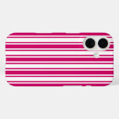 Coques Case-Mate iPhone Rayures de bonbon cerise et blanc (Verso (horizontal))