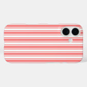 Coques Case-Mate iPhone Rayures de bonbon corail et blanc (Verso (horizontal))