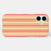 Coques Case-Mate iPhone Rayures de bonbon corail et jaune (Verso (horizontal))