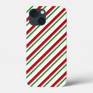 Case-Mate iPhone Case Rayures de bonbon en rouge, vert et blanc