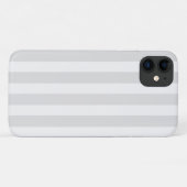 Coques Case-Mate iPhone Rayures de bonbon gris clair et blanc (Dos (Horizontal))