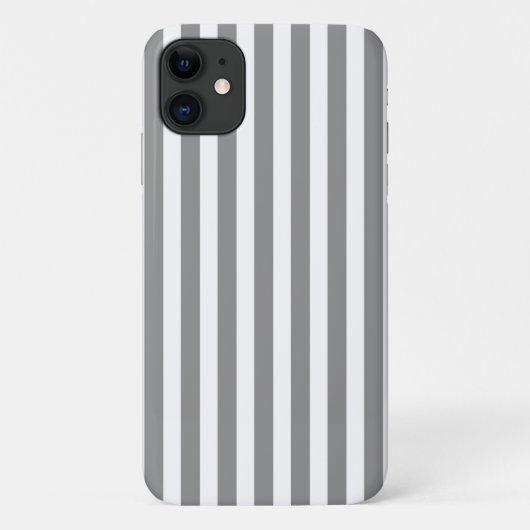 Coques Case-Mate iPhone Rayures de bonbon grises et blanches (Dos)