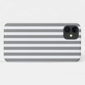 Coques Case-Mate iPhone Rayures de bonbon grises et blanches (Dos (Horizontal))