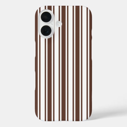 Coques Case-Mate iPhone Rayures de bonbon marron chocolat et blanc (Verso)