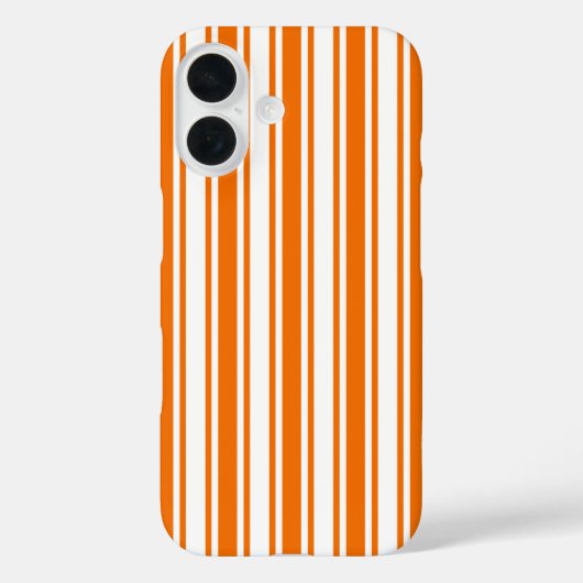 Coques Case-Mate iPhone Rayures de bonbon orange et blanc (Verso)