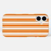 Coques Case-Mate iPhone Rayures de bonbon orange et blanc (Verso (horizontal))