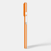 Coques Case-Mate iPhone Rayures de bonbon orange et blanc (Verso / Gauche)
