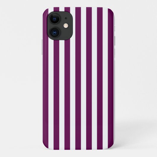 Coques Case-Mate iPhone Rayures de bonbon prune et blanc (Dos)