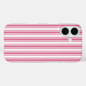 Coques Case-Mate iPhone Rayures de bonbon roses et blanches (Verso (horizontal))