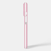 Coques Case-Mate iPhone Rayures de bonbon roses et blanches (Verso / Gauche)