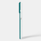 Coques Case-Mate iPhone Rayures de bonbon sarcelle et blanc (Verso / Gauche)