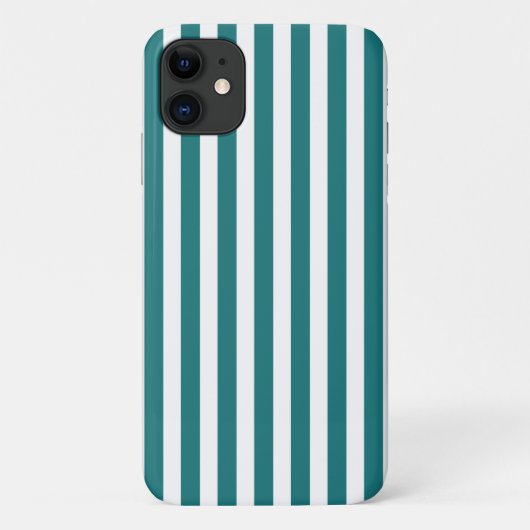 Coques Case-Mate iPhone Rayures de bonbon sarcelle et blanc (Dos)