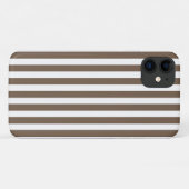 Coques Case-Mate iPhone Rayures de bonbon taupe et blanc (Dos (Horizontal))