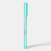 Coques Case-Mate iPhone Rayures de bonbon turquoise et blanc (Verso / Droite)