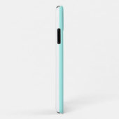 Coques Case-Mate iPhone Rayures de bonbon turquoise et blanc (Dos/Droite)