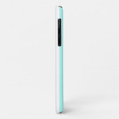 Coques Case-Mate iPhone Rayures de bonbon turquoise et blanc (Dos/Gauche)