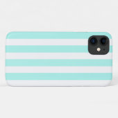 Coques Case-Mate iPhone Rayures de bonbon turquoise et blanc (Dos (Horizontal))