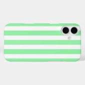 Coques Case-Mate iPhone Rayures de bonbon vert clair (Verso (horizontal))