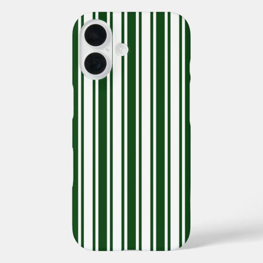 Coques Case-Mate iPhone Rayures de bonbon vert foncé et blanc (Verso)