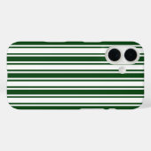 Coques Case-Mate iPhone Rayures de bonbon vert foncé et blanc (Verso (horizontal))