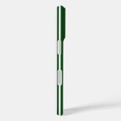 Coques Case-Mate iPhone Rayures de bonbon vert foncé et blanc (Verso / Droite)