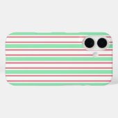 Coques Case-Mate iPhone Rayures de bonbon vert menthe, rose et blanc (Verso (horizontal))