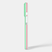 Coques Case-Mate iPhone Rayures de bonbon vert menthe, rose et blanc (Verso / Gauche)