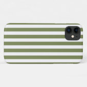 Coques Case-Mate iPhone Rayures de bonbon vert olive et blanc (Dos (Horizontal))