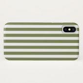Coques Case-Mate iPhone Rayures de bonbon vert olive et blanc (Dos (Horizontal))